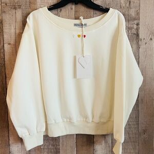 Aelfric Eden Cream Sweatshirt with Heart Accents